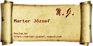 Marter József névjegykártya